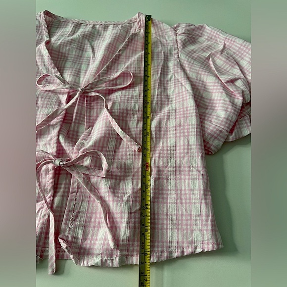 Pink Plaid Bow Front Two-Piece Shorts Set - Picture 11 of 13